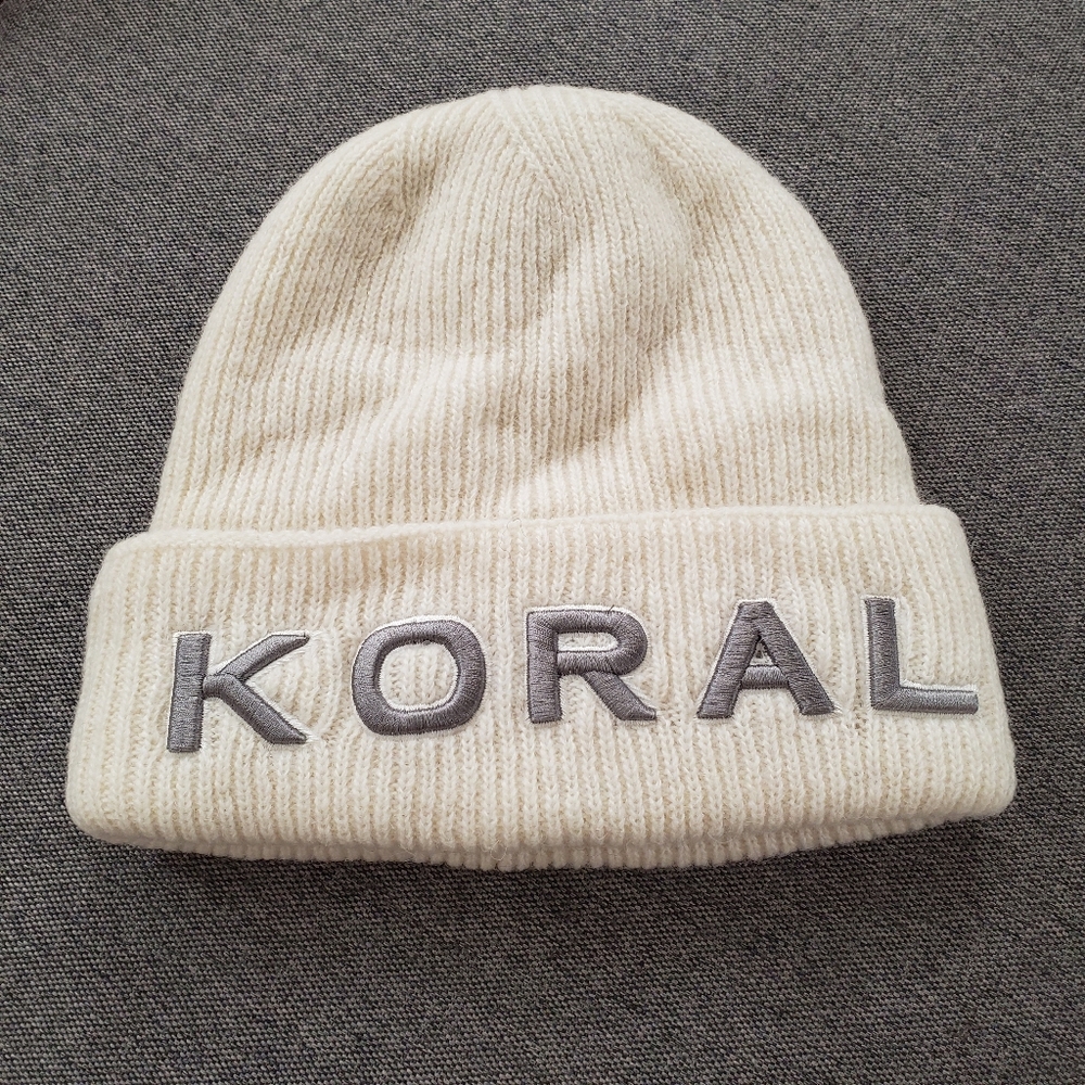 NEW Koral Wool Blend Beanie Ivory / Silver O/S